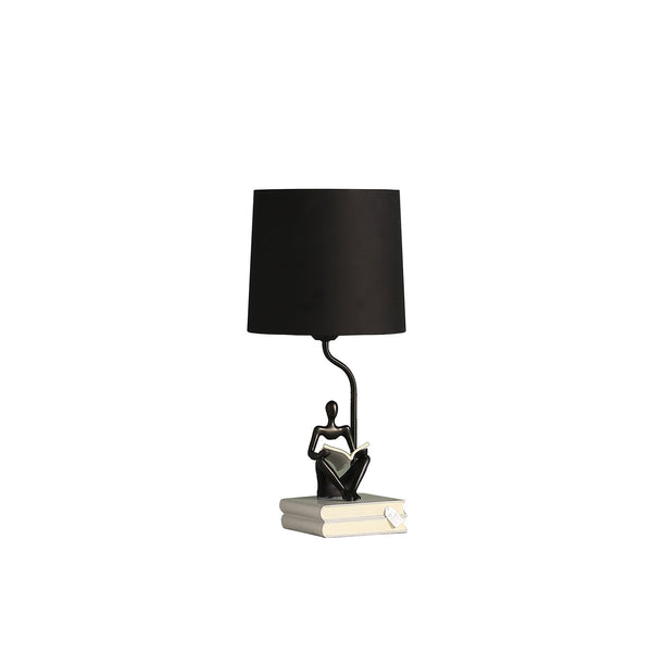 Homeroots 21" Black Table Lamp With Black Globe Shade  Polyresin 473739