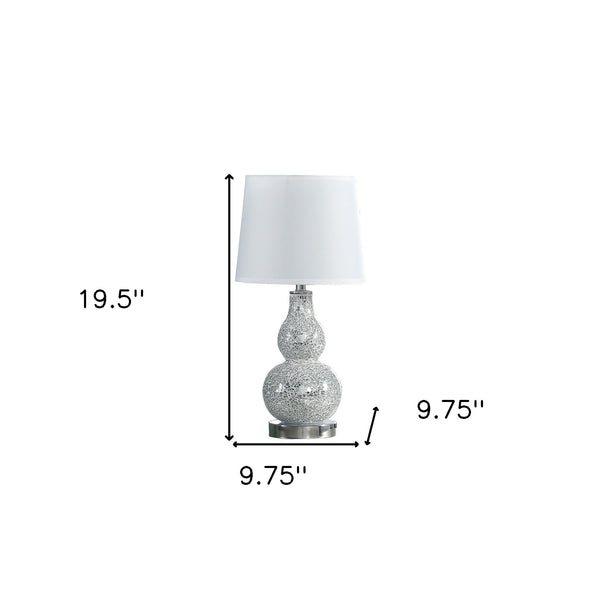 Homeroots 20" White Table Lamp With White Globe Shade  Polyresin 473741