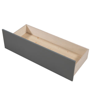 Homeroots Gray Wood Twin Four Poster Bed Frame  Manufactured Wood 473767