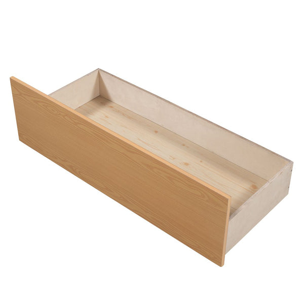 Homeroots Natural Wood Twin Four Poster Bed Frame  Manufactured Wood 473768