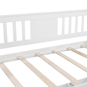 Homeroots White Wood Twin Bed Frame  Manufactured Wood 473776