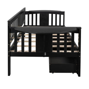 Homeroots Espresso Wood Twin Bed Frame  Manufactured Wood 473778
