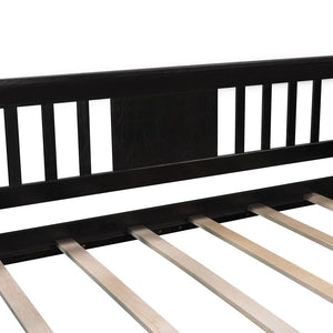 Homeroots Espresso Wood Twin Bed Frame  Manufactured Wood 473778