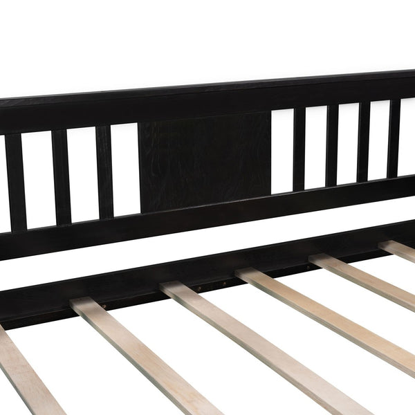 Homeroots Espresso Wood Twin Bed Frame  Manufactured Wood 473778