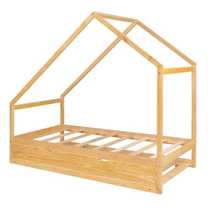 Homeroots Natural Wood Twin With Trundle  Manufactured Wood 473784