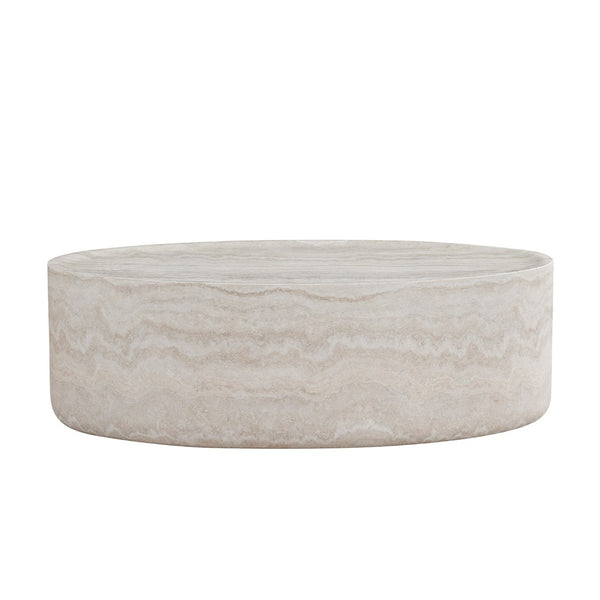 English Elm Modern Oval Travertine Coffee Table Low Profile Fiberglass Living Room Accent W2085P391862