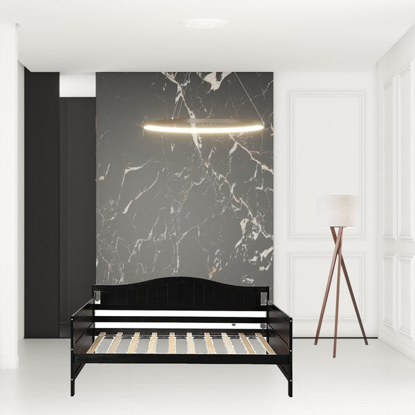 Homeroots Espresso Wood Twin Bed Frame  Manufactured Wood 473800