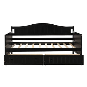 Homeroots Espresso Wood Twin Bed Frame  Manufactured Wood 473800