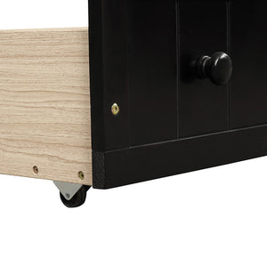 Homeroots Espresso Wood Twin Bed Frame  Manufactured Wood 473800