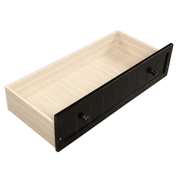 Homeroots Espresso Wood Twin Bed Frame  Manufactured Wood 473800