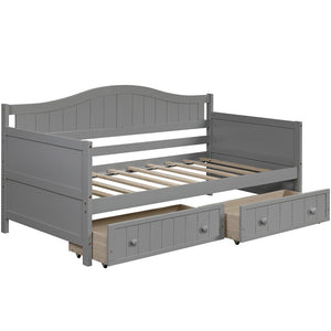 Homeroots Gray Wood Twin Bed Frame  Manufactured Wood 473803