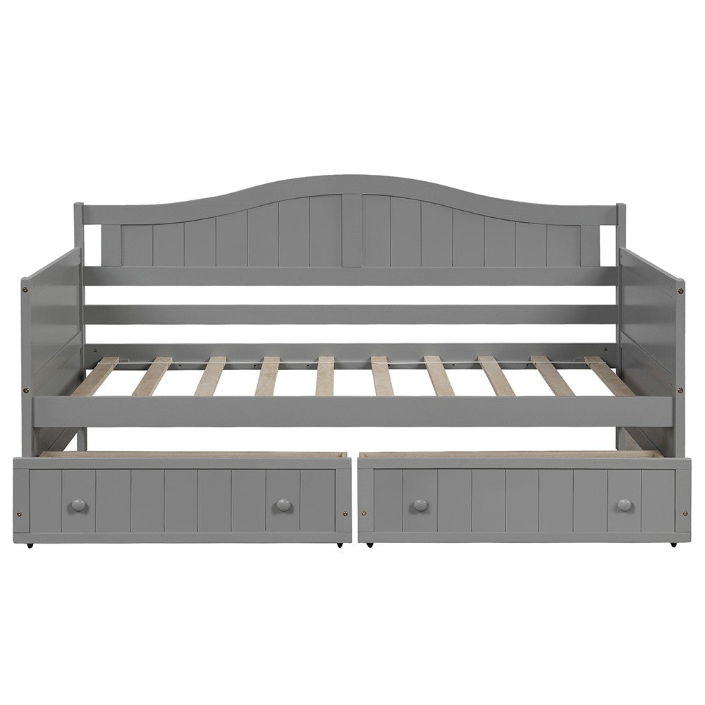 Homeroots Gray Wood Twin Bed Frame  Manufactured Wood 473803