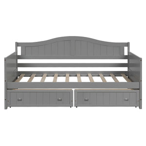 Homeroots Gray Wood Twin Bed Frame  Manufactured Wood 473803