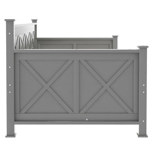 Homeroots Gray Wood Twin Bed Frame  Manufactured Wood 473805