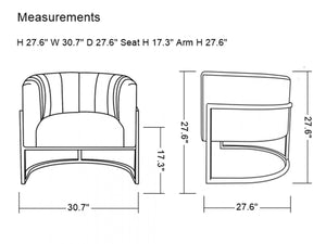 Homeroots Glam Gray And Gold Channel Tufted Velvet Accent Chair   473819