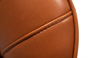 Homeroots 26" Orange And Black Faux Leather Wingback Chair   473822