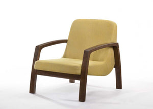 Homeroots 31" Gold And Walnut Retro Modern Wood Armchair   473823