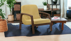 Homeroots 31" Gold And Walnut Retro Modern Wood Armchair   473823