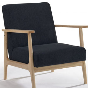 Homeroots 31" Black And Natural Oak Low Seat Modern Armchair   473826
