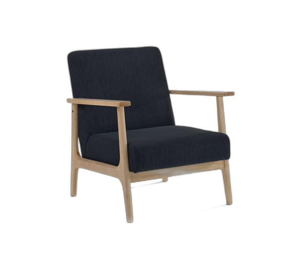 Homeroots 31" Black And Natural Oak Low Seat Modern Armchair   473826