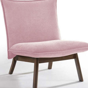 Homeroots 31" Plush Pink Low Profile Armless Accent Chair   473827