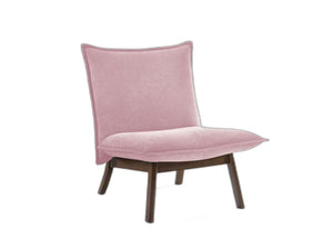 Homeroots 31" Plush Pink Low Profile Armless Accent Chair   473827