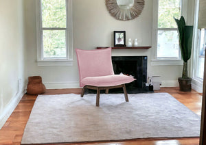 Homeroots 31" Plush Pink Low Profile Armless Accent Chair   473827