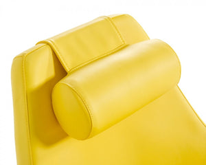 Homeroots Modern Yellow Faux Leather And Steel Swivel Chair   473830