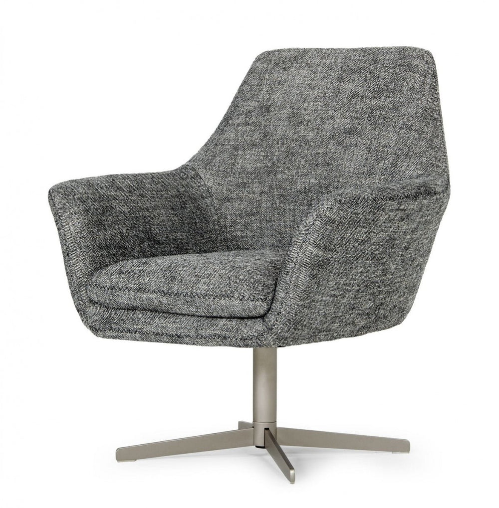 Homeroots Industrial Dark Grey Chair With Metal Swivel   473834