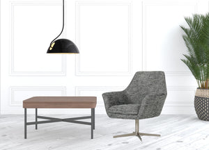 Homeroots Industrial Dark Grey Chair With Metal Swivel   473834