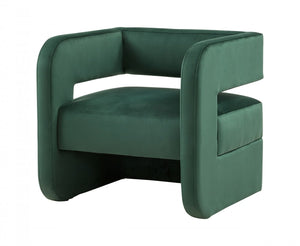 Homeroots Modern Green Velvet U Shaped Chair   473835