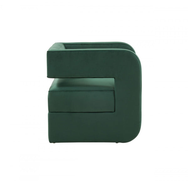 Homeroots Modern Green Velvet U Shaped Chair   473835