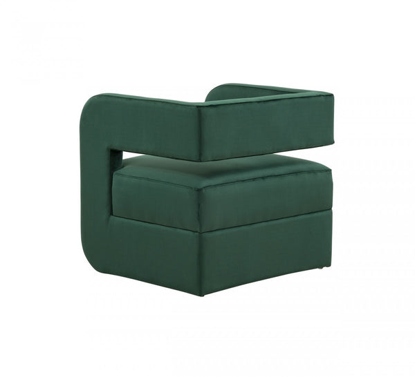 Homeroots Modern Green Velvet U Shaped Chair   473835