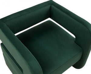 Homeroots Modern Green Velvet U Shaped Chair   473835
