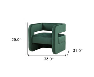Homeroots Modern Green Velvet U Shaped Chair   473835