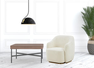 Homeroots Stylish Off White Sherpa And Steel Chair   473836