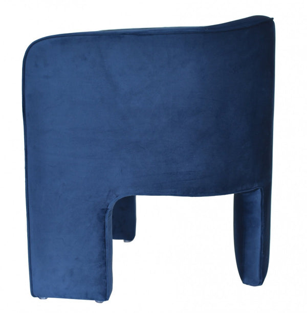 Homeroots 28" Contemporary Royal Blue Gray Velvet Three Legged Chair   473839