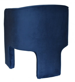 Homeroots 28" Contemporary Royal Blue Gray Velvet Three Legged Chair   473839