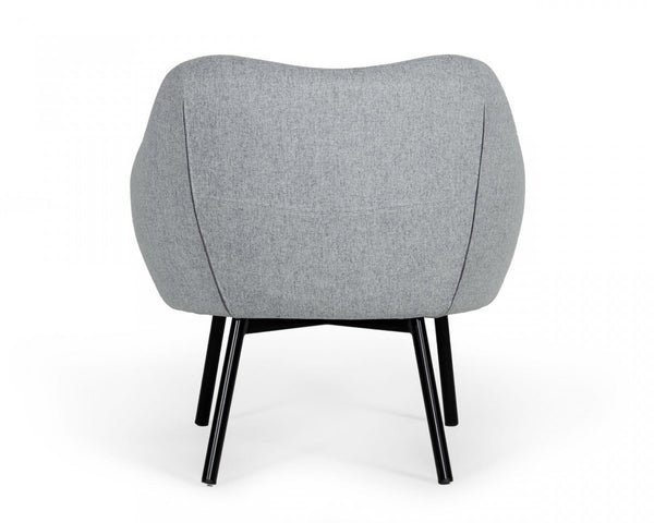 Homeroots 28" Modern Grey Linen Fabric Chunky Wingback Chair   473840