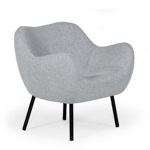 Homeroots 28" Modern Grey Linen Fabric Chunky Wingback Chair   473840