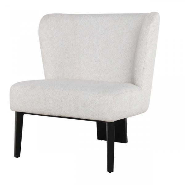 Homeroots White Faux Leather Wingback Accent Chair   473842