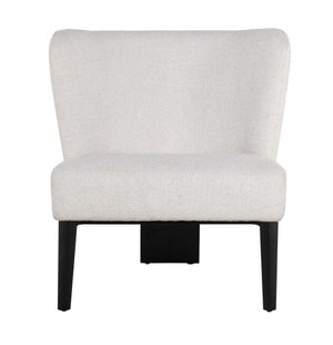 Homeroots White Faux Leather Wingback Accent Chair   473842