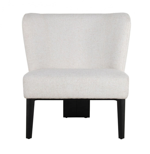 Homeroots White Faux Leather Wingback Accent Chair   473842
