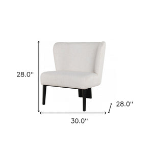 Homeroots White Faux Leather Wingback Accent Chair   473842