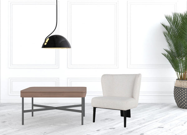 Homeroots White Faux Leather Wingback Accent Chair   473842