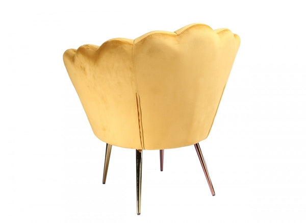 Homeroots 34" Modern Golden Seashell Accent Chair   473843