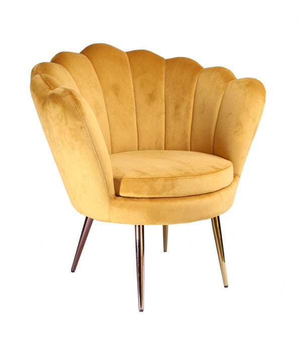 Homeroots 34" Modern Golden Seashell Accent Chair   473843