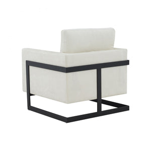 Homeroots 31" Cream And Black Fabric Club Chair   473853