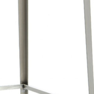 Homeroots 30" Yellow And Gray Stainless Steel Low Back Bar Height Bar Chair   473857