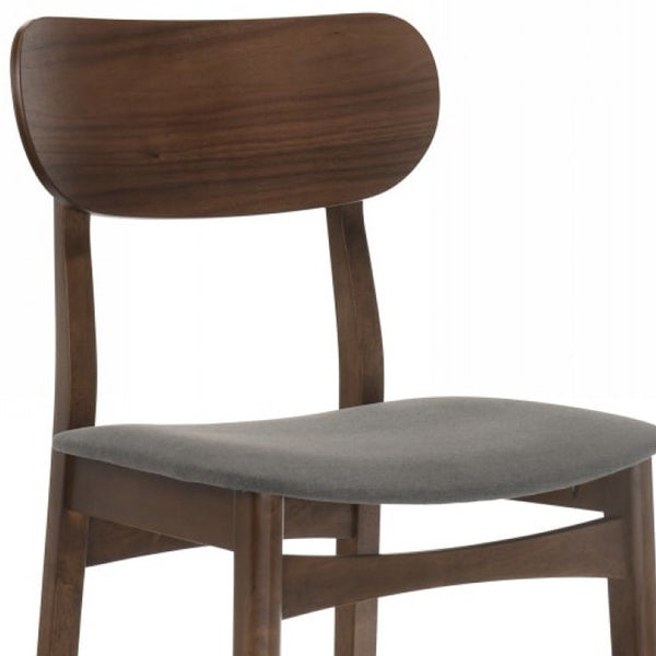 Homeroots Set Of Two 29" Gray And Brown Solid Wood Low Back Bar Height Bar Chairs   473866